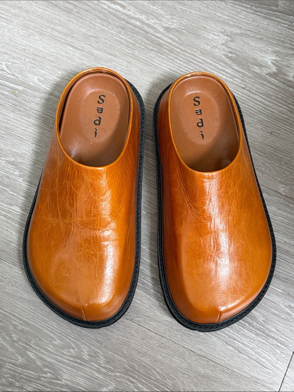 Men's Slip-On Leather Loafers in Cognac Brown